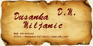 Dušanka Miljanić vizit kartica